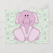 Cutelyn Baby Pink Elephant Briefkaart (Voorkant)