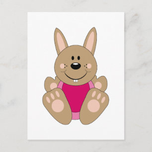 Cutelyn Brown Baby Girl Bunny Briefkaart