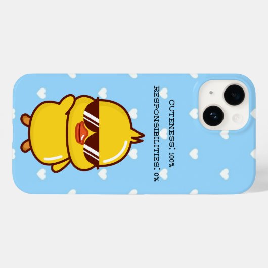 Cuteness 100% Responsibilities 0% | Cute Duck Case-Mate iPhone Case (Achterkant (horizontaal))