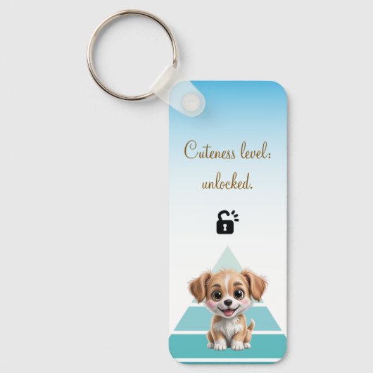 Cuteness Level Keychain – Custom Text & Photo (Voorkant)