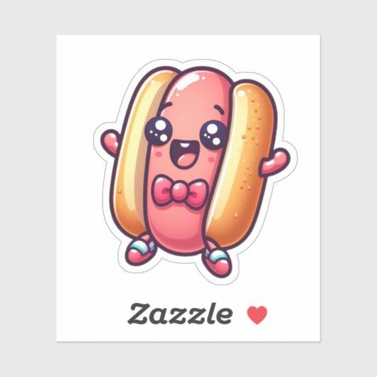 Cuteness Overload Kawaii Hotdog Sticker (Vel)