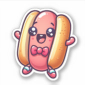 Cuteness Overload Kawaii Hotdog Sticker (Voorkant)