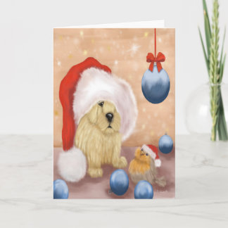 Cuteness Overload- Puppy en Vogel - Wenskaart Feestdagen Kaart