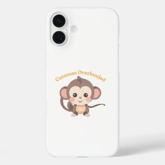 Cuteness Overloaded: Monkey Collectie iPhone 16 Plus Hoesje