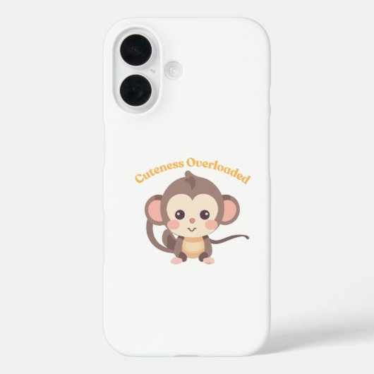 Cuteness Overloaded: Monkey iPhone 16 Hoesje (Achterkant)