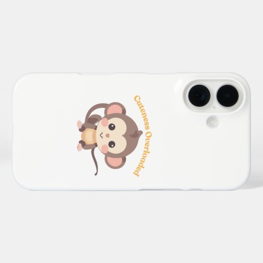 Cuteness Overloaded: Monkey iPhone 16 Hoesje (Achterkant (horizontaal))