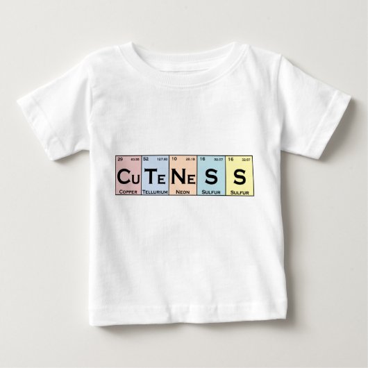 CuTeNeSS periodieke elementen baby t-shirt (Voorkant)