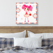 CutePbehoorlijk Girly PinkyP Roze Kawaii Girl van  Canvas Afdruk (Insitu (Slaapkamer))