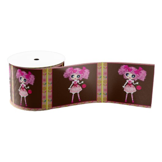 CutePbehoorlijk Girly PinkyP Roze Kawaii Girl van  Grosgrain Lint (Spoel)