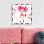 CutePpretty Meisje RozeP Pink Kawaii door LeahG Canvas Afdruk (Insitu (Woonkamer))