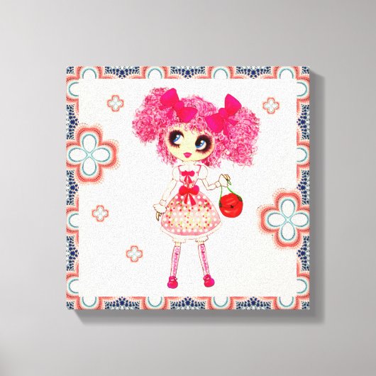 CutePpretty Meisje RozeP Pink Kawaii door LeahG Canvas Afdruk (Voorkant)