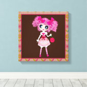 CutePpretty Meisjesachtig RozeP Roze Kawaii Meisje Canvas Afdruk (Insitu (Houten vloer))