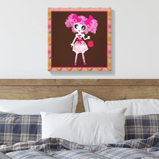 CutePpretty Meisjesachtig RozeP Roze Kawaii Meisje Canvas Afdruk (Insitu (Slaapkamer))