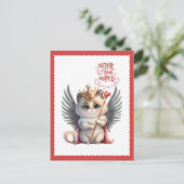 Cuter dan Cupid Chibi Cat Valentijn Feestdagenkaart (Staand voorkant)