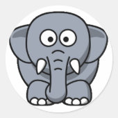 Cuter Elephant Ronde Sticker (Voorkant)