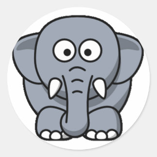 Cuter Elephant Ronde Sticker