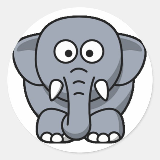 Cuter Elephant Ronde Sticker (Voorkant)