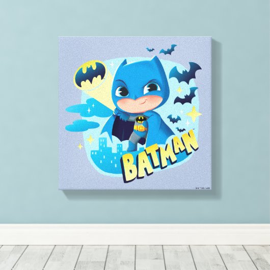 Cuter Than Cute Batman Canvas Afdruk (Insitu (Houten vloer))