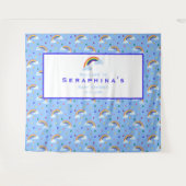 CuteRainbow Raindrops Pattern Baby shower Backdrop Wandkleed (Voorkant (horizontaal))