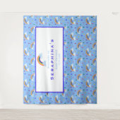 CuteRainbow Raindrops Pattern Baby shower Backdrop Wandkleed (Voorkant)