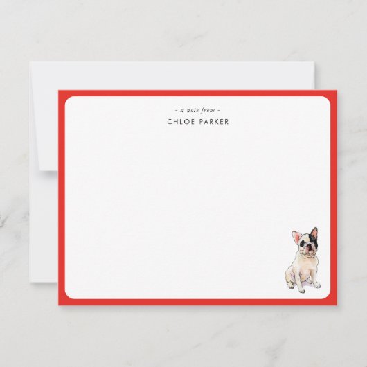 CuteRed Border French Bulldog Christmas Thank you Bedankkaart (Voorkant)