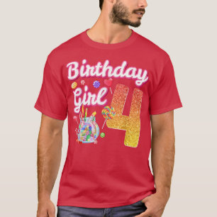 Cutes 4th Birthday Girls Sweet Snoep 4 Year Old Ca T-shirt
