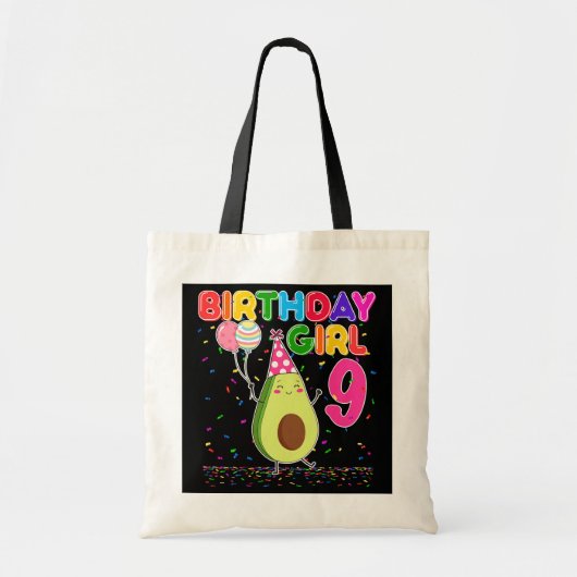 Cutes Avocados 9th Birthday Girl 9 Yrd Tote Bag (Voorkant)