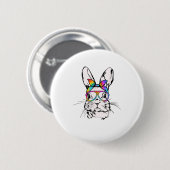 Cutes Bunny Messy Bun Tie Dye Bandana Rabbit Easte Ronde Button 5,7 Cm (Voorkant /achterkant)