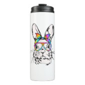 Cutes Bunny Messy Bun Tie Dye Bandana Rabbit Easte Thermosbeker (Voorkant)