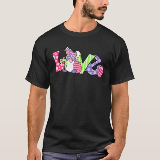 Cutes Love Gnome Bunny Hippie Hunt Eggs Rabbit Eas T-shirt (Voorkant)