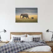 Cutest Baby Animals | African Elephant Family Canvas Afdruk (Insitu (Slaapkamer))