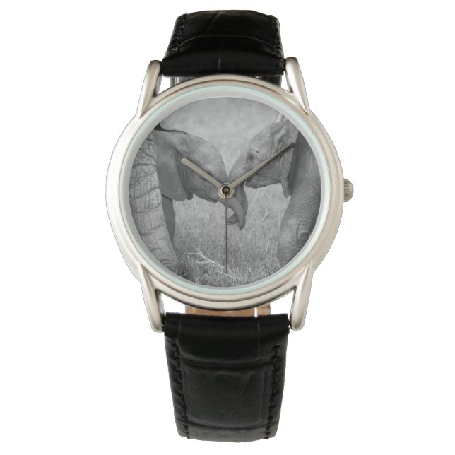 Cutest Baby Animals | Baby Elephants Greeting Horloge (Voorkant)