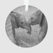 Cutest Baby Animals | Baby Elephants Greeting Ornament (achterkant)