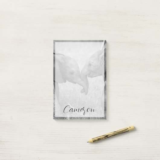 Cutest Baby Animals | Baby Elephants Greeting Post-it® Notes (Op bureau)