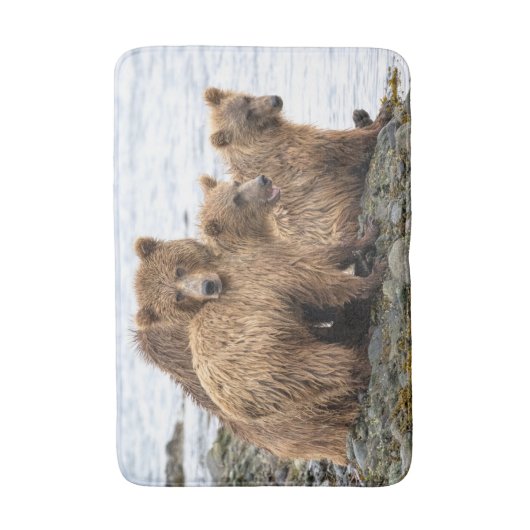 Cutest Baby Animals | Bear & Cubs Badmat (Voorkant Verticaal)
