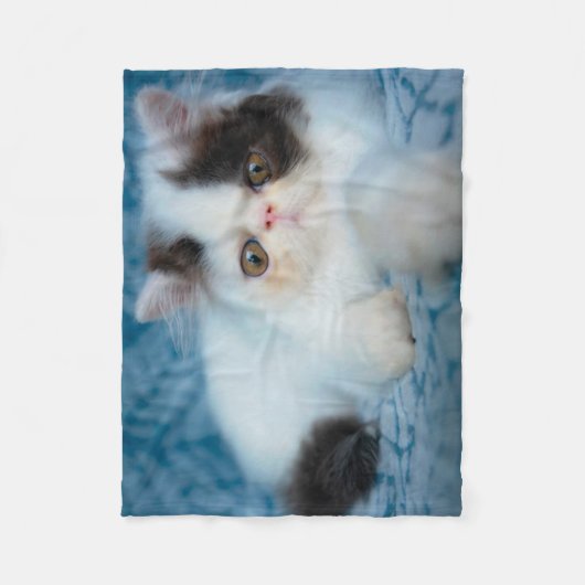 Cutest Baby Animals | Black & White Kitten Fleece Deken (Voorkant)