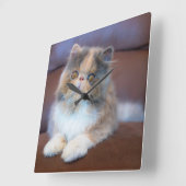 Cutest Baby Animals | Calico Persian Kitten Vierkante Klok (Hoek)