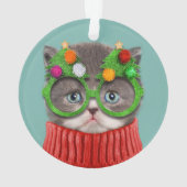 Cutest Baby Animals | Cat Christmas Sweater Ornament (achterkant)
