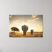Cutest Baby Animals | Elephant Calf & Mother Canvas Afdruk (Voorkant)