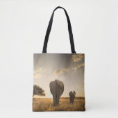 Cutest Baby Animals | Elephant Calf & Mother Tote Bag (Voorkant)
