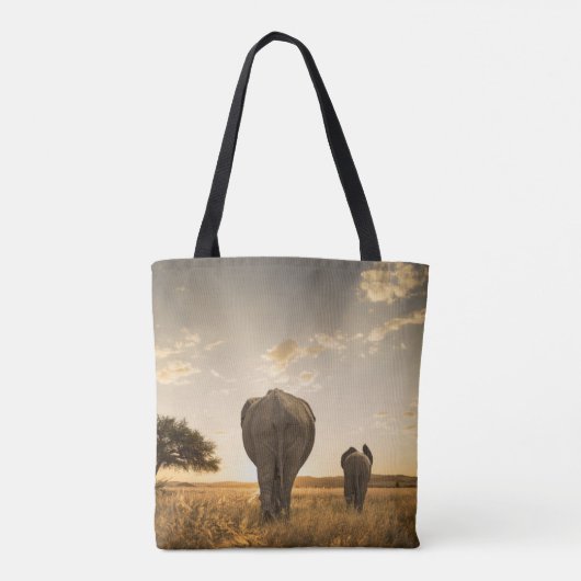 Cutest Baby Animals | Elephant Calf & Mother Tote Bag (Achterkant)