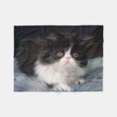 Cutest Baby Animals | Fluffy B&W Kitten Fleece Deken (Voorkant (Horizontaal))