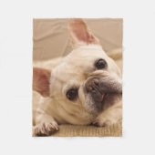 Cutest Baby Animals | French Bulldog Head Tilt Fleece Deken (Voorkant)