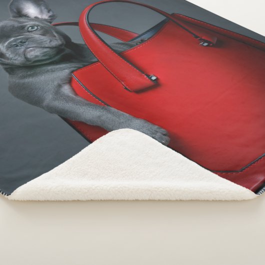 Cutest Baby Animals | French Bulldog in Handbag Sherpa Deken (3/4)