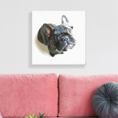 Cutest Baby Animals | French Bulldog Look Up Canvas Afdruk (Insitu (Woonkamer))