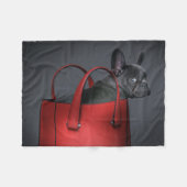 Cutest Baby Animals | French Bulldog Red Hand Bag Fleece Deken (Voorkant (Horizontaal))