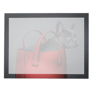 Cutest Baby Animals French Bulldog Red Hand Bag Notitieblok