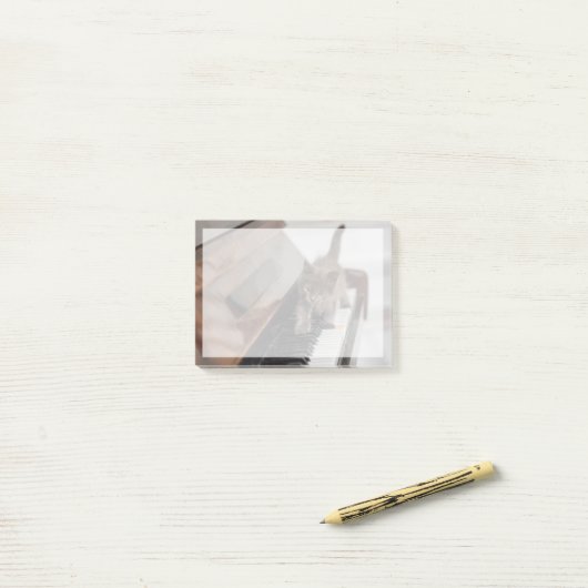 Cutest Baby Animals | Kitten on Piano Post-it® Notes (Op bureau)