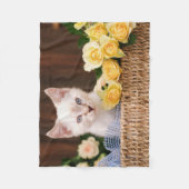 Cutest Baby Animals | Kitten & Yellow Roses Fleece Deken (Voorkant)
