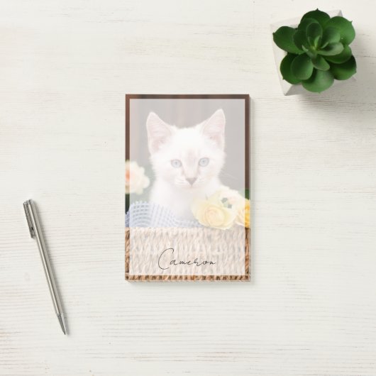 Cutest Baby Animals | Kitten & Yellow Roses Post-it® Notes (Kantoor)